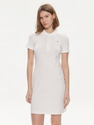 Tommy Hilfiger Sukienka codzienna 1985 WW0WW37853 Écru Slim Fit. Sukienki TOMMY HILFIGER, na co dzień, s, bez wzorów, z bawełny, bez kołnierzyka, bez ramiączek, proste. Za 319.99 zł.