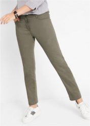 Dżinsy z prostą nogawką, mid waist, ze stretchem. Szare jeansy bonprix, bez wzorów. Za 142.99 zł.