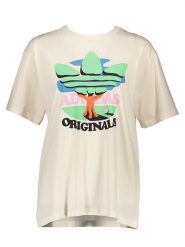 Adidas Koszulka "Trefoil" w kolorze beżowym rozmiar: XL. Brązowe bluzki Adidas, xl, bez wzorów, z bawełny, bez kołnierzyka, bez ramiączek. Za 118.28 zł.