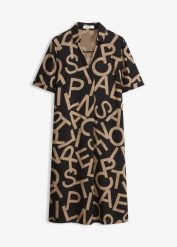 Sukienka z lejącej wiskozy. Czarne sukienki bonprix, bez wzorów, z wiskozy, eleganckie, bez kołnierzyka, bez ramiączek. Za 124.99 zł.