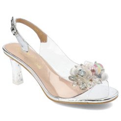 Srebrne Sandały S.Barski Eleganckie Buty Na Obcasie. Szare sandały S.BARSKI, bez wzorów, eleganckie, bez obcasa, na obcasie, bez zapięcia. Za 139.00 zł.