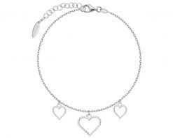 Bransoletka srebrna - serca. Szare bransoletki Apart, srebrne. Za 139.00 zł.