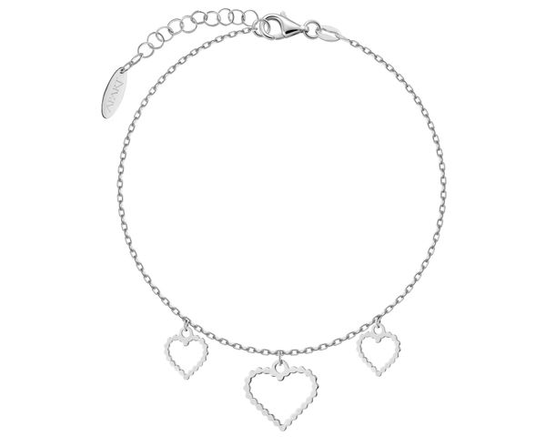 Bransoletka srebrna - serca. Szare bransoletki Apart, srebrne. Za 139.00 zł.