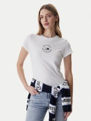Tommy Jeans T-Shirt DW0DW22273 Biały Slim Fit. Białe t-shirty Tommy Jeans, l, bez wzorów, z bawełny, bez kołnierzyka, bez ramiączek. Za 129.99 zł.