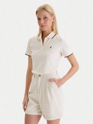 Nautica Polo W126-NALPO-1008-02X Écru Regular Fit. Białe koszulki polo Nautica, m, bez wzorów, z bawełny, bez kołnierzyka, bez ramiączek. Za 99.99 zł.