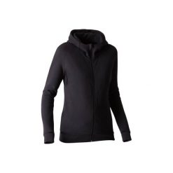 Bluza na zamek z kapturem Gym & Pilates Free Move 540 damska. Czarne bluzy DOMYOS, xl, bez wzorów, z bawełny, z kapturem. W wyprzedaży za 74.99 zł.