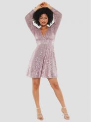 Swing Sukienka koktajlowa 5AF01500 Różowy Regular Fit. Czerwone sukienki Swing, bez wzorów, z syntetyku, wizytowe, bez kołnierzyka, bez ramiączek. Za 429.99 zł.