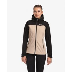 Damska kurtka softshell Kilpi RAVIA-W. Brązowe kurtki sportowe Kilpi, xs, bez wzorów, z softshellu, bez kaptura, trekkingowe. Za 396.23 zł.