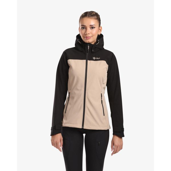 Damska kurtka softshell Kilpi RAVIA-W. Brązowe kurtki sportowe Kilpi, xs, bez wzorów, z softshellu, bez kaptura, trekkingowe. Za 318.77 zł.