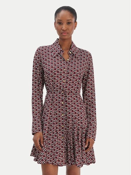 Tommy Hilfiger Sukienka koszulowa WW0WW48629 Bordowy Regular Fit. Czerwone sukienki TOMMY HILFIGER, bez wzorów, z wiskozy, bez kołnierzyka, bez ramiączek, koszulowe. Za 609.99 zł.