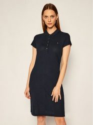 Tommy Hilfiger Sukienka codzienna Heritage WW0WW24973 Granatowy Slim Fit. Niebieskie sukienki TOMMY HILFIGER, na co dzień, m, bez wzorów, z bawełny, bez kołnierzyka, bez ramiączek, proste. Za 489.99 zł.