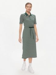 Tommy Hilfiger Sukienka codzienna Reg Breton Midi Polo Dress Ss WW0WW42030 Zielony Regular Fit. Zielone sukienki TOMMY HILFIGER, na co dzień, s, bez wzorów, z bawełny, bez kołnierzyka, bez ramiączek, midi, proste. Za 399.99 zł.