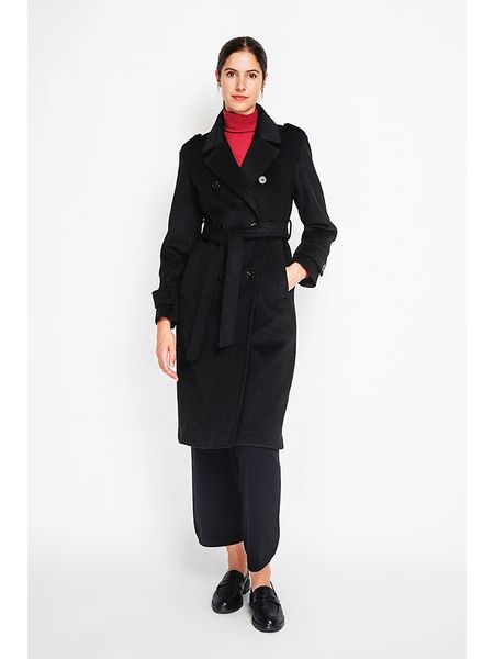 ASSUILI Płaszcz przejściowy w kolorze czarnym rozmiar: 40. Czarne płaszcze Assuili, z aplikacjami, z tkaniny, bez kaptura. Za 429.73 zł.