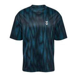 Koszulka Hummel Hiit AOP Loose. Niebieskie bluzki Hummel, bez wzorów, sportowe, bez kołnierzyka, bez ramiączek. Za 224.00 zł.