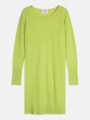 AUTHENTIC CASHMERE Kaszmirowa sukienka "Armet" w kolorze jasnozielonym rozmiar: S. Zielone sukienki AUTHENTIC CASHMERE, na co dzień, s, bez wzorów, z kaszmiru, bez kołnierzyka, bez ramiączek, midi, proste. Za 423.06 zł.