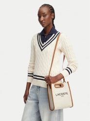 Lacoste Torebka Small Heritage Canvas Tote NF5232TD Kremowy. Białe torebki klasyczne Lacoste, bez wzorów, z materiału, bez dodatków. Za 458.99 zł.