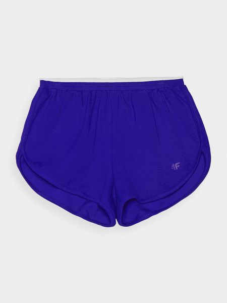 4F Spodenki dresowe damskie - niebieskie XL. Niebieskie szorty 4f, bez wzorów, z bawełny, sportowe. W wyprzedaży za 29.99 zł.