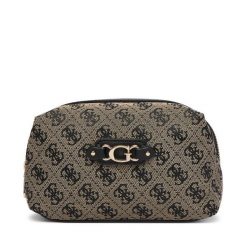 Kosmetyczka Guess. Brązowe kufry i kosmetyczki Guess, z aplikacjami, z materiału, bez dodatków. Za 214.99 zł.