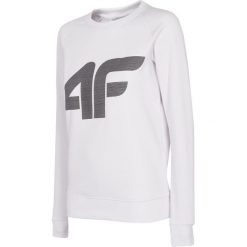 Bluza damska BLD002 - biały. Białe bluzy 4f, bez wzorów, z bawełny, bez kaptura. W wyprzedaży za 69.99 zł.