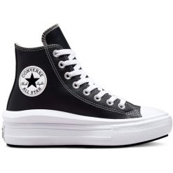 Adidasy Converse Chuck Taylor All Star Move Platform, Dla obu płci. Czarne obuwie sportowe Converse, ze skóry ekologicznej, bez zapięcia. Za 400.90 zł.