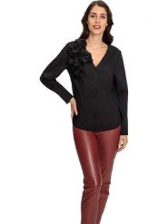 Heine Bluzka w kolorze czarnym rozmiar: 44. Czarne bluzki Heine, z aplikacjami, z bawełny, bez kołnierzyka, bez ramiączek. Za 95.92 zł.