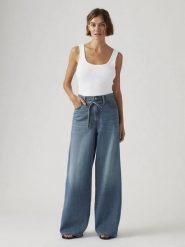 Levi's Dżinsy - Straight Leg - w kolorze granatowym rozmiar: W30/L29. Niebieskie jeansy Levi's®, l, z aplikacjami, z podwyższonym stanem. Za 184.95 zł.