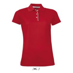 Damska koszulka polo Sol's Performer. Czerwone koszulki polo SOL'S, s, bez wzorów, bez kołnierzyka, bez ramiączek. Za 126.00 zł.