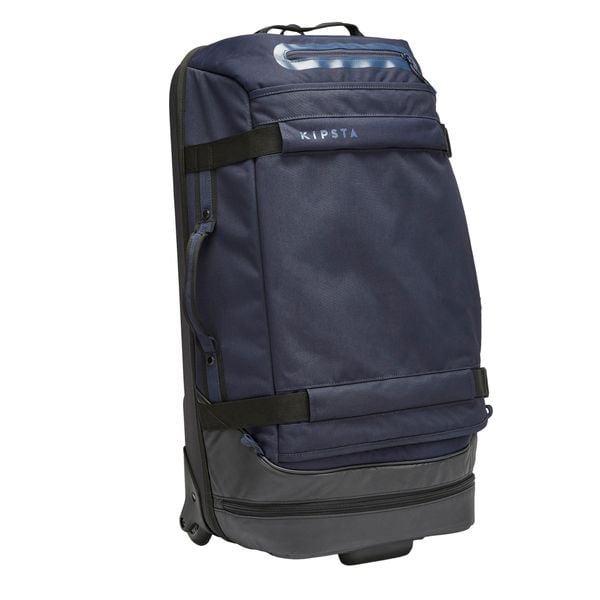 Walizka Urban 65 litrów. Czarne walizki DECATHLON, bez wzorów. Za 329.99 zł.