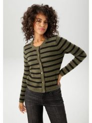 Aniston Kardigan w kolorze oliwkowo-czarnym rozmiar: 40. Brązowe kardigany Aniston, bez wzorów. Za 72.45 zł.