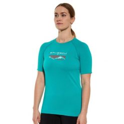 Koszulka turystyczna z krótkim rękawem damska Brubeck Dynamic. Niebieskie bluzki Brubeck, xl, bez wzorów, z poliamidu, sportowe, bez kołnierzyka, bez ramiączek. Za 89.99 zł.