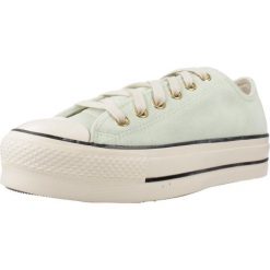Buty CONVERSE CHUCK TAYLOR ALL STAR LIFT Zielony. Zielone trampki Converse, bez wzorów, ze skóry, bez zapięcia. Za 331.99 zł.