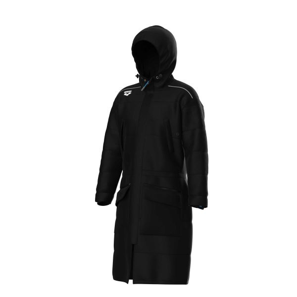 Parka Arena Team Solid. Czarne parki Arena, na zimę, s, z materiału, klasyczne, z kapturem. Za 699.00 zł.