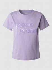 Pepe Jeans Koszulka "Aria" w kolorze lawendowym rozmiar: S. Różowe bluzki Pepe Jeans, s, bez wzorów, z bawełny, bez kołnierzyka, bez ramiączek. Za 83.62 zł.