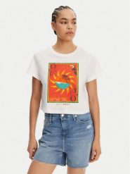 Roxy T-Shirt ERJZT05921 Biały Relaxed Fit. Białe t-shirty Roxy, m, bez wzorów, z bawełny, bez kołnierzyka, bez ramiączek. Za 99.99 zł.