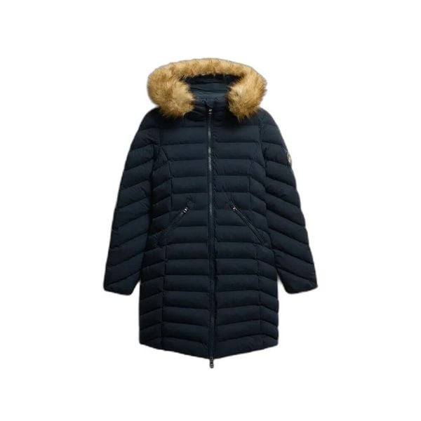 Parka dla kobiet Superdry Fuji. Niebieskie parki Superdry, s, z puchu, bez kaptura. Za 616.30 zł.