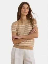 LAUREN RALPH LAUREN T-Shirt Eyelah 200P13973002 Beżowy Regular Fit. Brązowe t-shirty Lauren Ralph Lauren, m, bez wzorów, z syntetyku, bez kołnierzyka, bez ramiączek. Za 819.99 zł.
