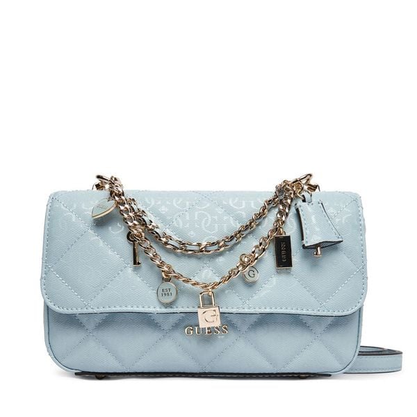 Torebka Guess. Niebieskie listonoszki Guess, z aplikacjami, bez dodatków. Za 380.99 zł.