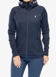 Bluza polarowa damska Peak Performance Rider Zip Hood. Niebieskie bluzy Peak Performance, xs, bez wzorów, z elastanu, z kapturem. Za 543.39 zł.