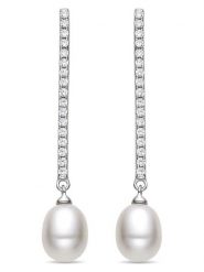 Luxenter Srebrne kolczyki-wkrętki z perłami rozmiar: onesize. Szare kolczyki Luxenter, z cyrkonią, srebrne. Za 101.45 zł.