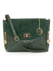 Mia Tomazzi Skórzana torebka "Dergano" w kolorze zielonym - 26 x 21 x 10 cm rozmiar: onesize. Zielone torby na ramię Mia Tomazzi, bez wzorów, z materiału, na ramię, bez dodatków. Za 295.99 zł.