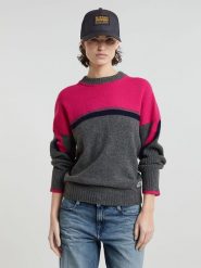 G-Star Sweter w kolorze antracytowo-różowym rozmiar: M. Czarne swetry G-Star, m, bez wzorów, z wełny, bez ramiączek. Za 221.95 zł.