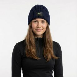 Zimowa czapka jeździecka GALOP WEAR 100% wełna merino. Czarne czapki GALOP WEAR, z aplikacjami, z gumy. Za 169.00 zł.