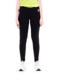Legginsy damskie basic z małym logo. Czarne legginsy LEONE 1947 APPAREL, l, bez wzorów, z bawełny. Za 63.11 zł.