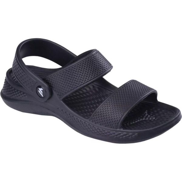 Sandały Damskie Lady. Czarne sandały MARTES ESSENTIALS, bez wzorów, z materiału, z otwartym noskiem, bez obcasa, na obcasie, bez zapięcia. Za 61.99 zł.