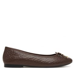 Baleriny Tommy Hilfiger. Brązowe baleriny TOMMY HILFIGER, bez wzorów, bez obcasa. Za 449.99 zł.
