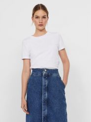 Vero Moda T-Shirt Paula 10243889 Biały Regular Fit. Białe t-shirty Vero Moda, s, bez wzorów, z bawełny, bez kołnierzyka, bez ramiączek. Za 49.99 zł.