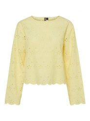 Pieces Sweter "Tarmorine" w kolorze żółtym rozmiar: XS. Żółte swetry Pieces, xs, bez wzorów, z bawełny, bez ramiączek. Za 74.63 zł.