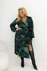 Kopertowa sukienka midi Hello Monica 100% wiskoza Plus Size na wesele czarna w turkusowy wzór paisley Oversize. Czarne sukienki Moda Size Plus Iwanek, do pracy, na jesień, plus size, bez wzorów, z materiału, biznesowe, bez kołnierzyka, plus size, bez ramiączek, midi, dopasowane. Za 349.90 zł.