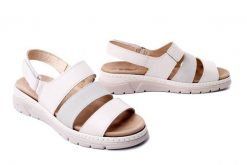 SUAVE 710177-03 weiss, sandały damskie. Brązowe sandały Suave, bez wzorów, z gumy, bez obcasa, bez zapięcia. Za 339.90 zł.