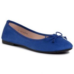 BASSANO WS16ZH15 Niebieski. Niebieskie baleriny Bassano, bez wzorów, z materiału, bez obcasa. Za 39.99 zł.